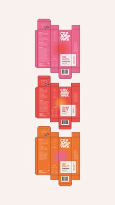 an orange and pink brochure is shown in three different sections, with the same color