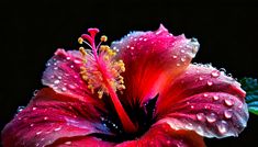 a red flower with water droplets on it