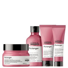 Kit de tratamento para cabelos longos com pontas afinadas ou danificadas. L'Oréal Professionnel Serie Expert Pro Longer Tratamento Quarteto devolve a densidade e preenche a fibra. O Kit L'Oréal Professionnel Serie Expert Pro Longer Tratamento Quarteto conta com fórmula exclusiva que renova instantaneamente o cabelo, graças à sua tecnologia exclusiva Filler-A100 que preenche a fibra capilar reforçando e devolvendo a densidade aos fios. Já os Aminoácidos atuam fortalecendo os cabelos longos. Conté Loreal Professional Pro Longer, Pro Longer Loreal, Loreal Professional, L Oreal, Sephora, Vision Board, Skin