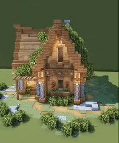 Minecraft Oak Wood House, Cute Minecraft Houses Cottage Tutorial, Corner House Minecraft, Minecraft House Exterior Ideas, Small Cottage Minecraft, Minecraft Small Building Ideas, Cabin Minecraft Houses, Small Minecraft Cottage, Small Cute Minecraft Houses