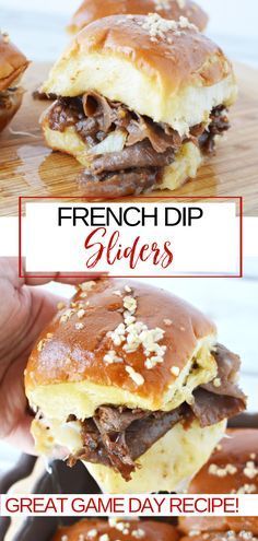 french dip sliders are the perfect game day appetizer