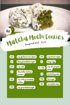 Matcha Mochi Cookies Matcha Turtle Cookies, Mochi Cookie Recipe, Matcha Cookies Recipe, What Is Mochi, Matcha Coconut, Matcha Mochi, Matcha Latte Recipe, Matcha Chocolate