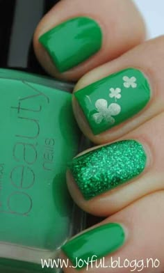 23+ Cutest St. Patrick's Day Nails Designs for Inspiration 9 Fantastic Nails, St Patricks Day Nails, Amazing Nails, Get Nails, Manicure Y Pedicure, Creative Nails, Jamberry