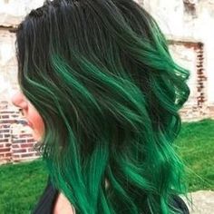 Hair Color Ideas For Brunettes Short, Black And Green Hair, Peekaboo Hair, Neon Hair, Bright Hair Colors, No Bad Days