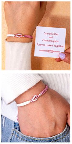 Grandmother, Granddaughter, Bracelets, Gifts for granddaughter, Grandmother gifts, Tassel Tree, Macrame Items, Cord Bracelet Diy, Friendship Keychain, Knotted Jewelry, To My Granddaughter, Promotion Design, Bracelets Handmade Diy, Love For Her