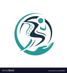 a stylized logo for a sport team with a man running in the middle of it