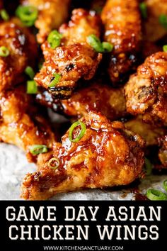 Sticky and Crispy Asian Chicken Wings. These Asian Chicken Wings are Sticky AND Crispy. The best party food ever! #ChickenWings #Wings #PartyFood #GameDay #Recipe #AsianFood Sticky Chicken Wings Recipe, Crispy Asian Chicken, Sticky Wings Recipe, Sticky Chicken Recipe, Sticky Wings, Asian Chicken Wings, Sticky Chicken Wings, Chinese Chicken Recipes, Mapo Tofu