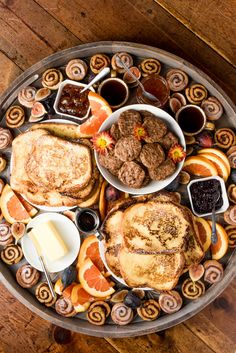 a platter filled with different types of food