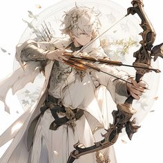 an anime character holding a bow and arrow