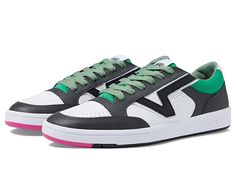 Retro Vans Leather Skate Shoes, Retro Leather Vans Skate Shoes, Green Leather Skate Shoes, Green Leather Skate Shoes For Skateboarding, Retro Vans Skate Shoes With Contrast Sole, Vans Retro Skate Shoes With Contrast Sole, Vans Leather Skate Shoes With Contrast Sole, Leather Vans Skate Shoes With Contrast Sole, Casual Skate Shoes With Contrasting Heel Counter