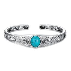 PRICES MAY VARY. Stylish Statement – A classic piece from the South West, this bangle features a naturally shaped cabochon of beautiful teal blue turquoise, Crafted of highly polished sterling silver this has all the beauty of classic Native American workmanship. Eye-Catching Quality - Admire the sheer beauty of your handmade 925 sterling silver turquoise bangle! This Natural turquoise's Energy and Healing powers will be a Positive energy wave that will make you shine brighter. They Are Ready To Turquoise Bangle, Bangles Making, Turquoise Bracelet Cuff, Adjustable Bangle, Genuine Turquoise, Flower Bracelet, Bracelet Bangle, South West, Healing Powers