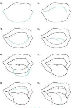 step by step instructions to draw lips