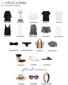 Cabo Capsule Wardrobe, Travel Capsule Wardrobe Beach, Holiday Wardrobe Capsule, Travel Capsule Wardrobe Hawaii, Beach Holiday Capsule Wardrobe, Hawaii Capsule Wardrobe, Carry On Capsule Wardrobe Beach, One Week Beach Vacation Packing Capsule Wardrobe, Summer Holiday Capsule Wardrobe