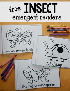 two children's coloring pages with the words, i see an orange butterfly and ladybug