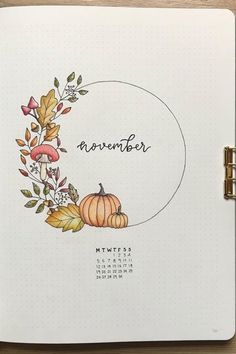 30+ creative bullet journal monthly cover ideas for November #monthlycover #fallbulletjournal #bujocover #bujospread Monthly Cover Ideas, Bullet Journel, Bujo Planner, Bullet Journal Cover Ideas, Bullet Journal Paper, Bulletin Journal Ideas, Illustration Simple