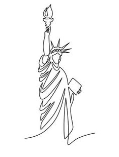 a drawing of the statue of liberty