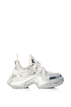 AZALEA WANG SUPER SMOOTH SILVER CHUNKY SNEAKER Alexander Wang Shoes Sneakers, So Fresh So Clean, Silver Sneakers, Azalea Wang, Rhinestone Shoes, Shoe Inspo, So Fresh, Sneaker Games, Chunky Sneakers