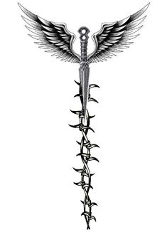 Barbed Wire Spine Tattoo, Back Spine Tattoos Men, Vertical Tattoo Design Men, Mens Spine Tattoo, Spine Tattoos For Men, Christian Tattoos For Men, Chest Tattoo Wings, Faith Tattoo Designs, Meaningful Tattoos For Men