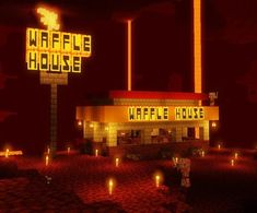 Police Minecraft Build, Dining Area Minecraft, Minecraft Fast Food Places, Minecraft Microwave, Minecraft Waffle House, Minecraft Menu Banner, Minecraft Puzzle Ideas, Cursed Minecraft Builds, Minecraft Apple House