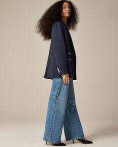 J.Crew: Studded Lower-rise Wide-leg Jean In 1984 Rigid For Women