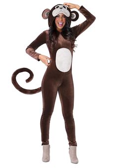 a woman in a monkey costume posing for the camera