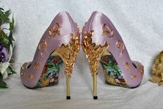 Disney Wedding Shoes, Soft Leather Sandals, Pink Wedding Shoes, Bridal Pumps, Fairy Shoes, Wedding Pumps, Dress Idea