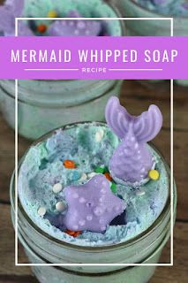 mermaid whipped soap recipe in a jar