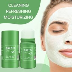 Green Tea Mask, ELAIMEI Deep Clean Pore Green Clay Sticks Mask for Face Moisturizes, Oil Control, Blackhead Remover Natural ingredients: Green tea mask clay sticks contains green tea extract, Natural plant ingredients, and other a variety of skin care ingredients, non-irritating, anti-allergic, suitable for all kinds of skin, help improve the skin texture, make the skin as baby soft Poreless Deep Cleanse Mask : Green tea mask is added with stearic acid, As a surfactant it has a powerful cleaning Blackhead Face Mask, Tea Tree Face Mask, Green Tea Mask Stick, Green Tea Face Mask, Face Mask For Blackheads, Green Tea Face, Deep Clean Pores, Blackhead Mask, Green Tea Mask