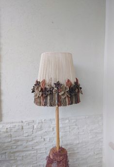 a lamp that is on top of a table