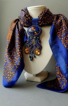 Bead Embroidered Pendant, Scarf Knots, Diy Jewelry Necklace, Soutache Jewelry, Jewelry Fashion Trends