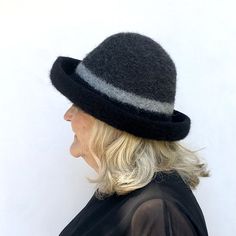 Wool Hat - Water resistant, crushable, warm and oh-so comfortable, a perfect cold weather hat in loom-knitted wool. Can be worn with the brim up or down. Cold Weather Hats, Professional Gifts, Artful Home, Wall Sculpture Art, Felt Hat, Wool Hat, Cold Weather, Loom, Apparel Accessories