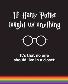 the quote harry potter taught us anything it's that no one should live in a closet