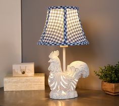 a lamp that is on top of a table