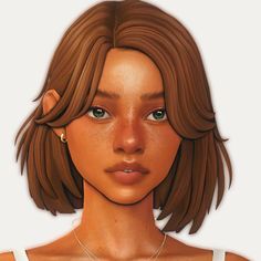 an animated image of a woman with brown hair