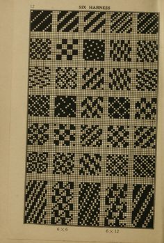 an old book with black and white designs on it