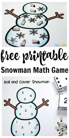 free printable snowman math game for kids