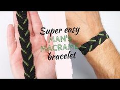 a man's macrame bracelet is shown with the text, super easy man's macrame bracelet