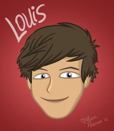 an image of louis smiling with the word louis above his head on top of him