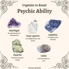 Crystals And Stones For Beginners, Herb Bundles, Crystal Book, Goddess Magick, Witchy Tips, Psychic Ability