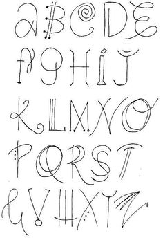 the alphabet is drawn in black ink on white paper, and it looks like it has been