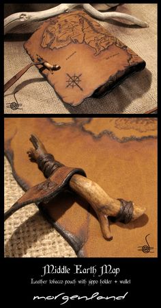 Middle Earth Map, Earth Map, Leather Carving, Leather Art, Leather Books, Handmade Books