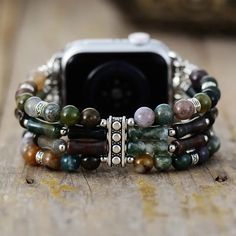 Jade Beaded Apple Watch Band Stretch Apple Smart Watch, Smart Watch Apple, Apple Watch Bracelets, Moon Dance, Bracelet Apple Watch, The Zen, Jade Stone, Jasper Stone, Jade Beads