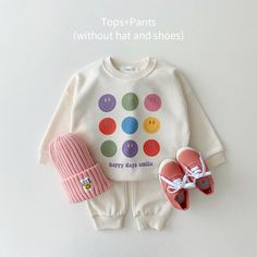 Made from Organic Cotton: An eco-friendly, breathable, and hypoallergenic fabric that’s gentle on delicate skin. Care Instructions: Machine wash on a gentle cycle, tumble dry on low. A Thoughtful Gift: Ideal for birthdays, holidays, or any day you want to make extra special for the little one in your life. Autumn In Korea, Cartoon Smile, Happy Days, Jogger Set, Accessories Jacket, Japan Fashion, Casual Sets, Baby & Toddler Clothing, Smile Face