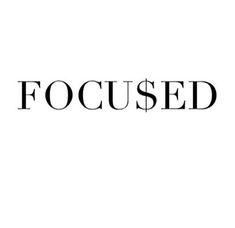 the word focused written in black on a white background