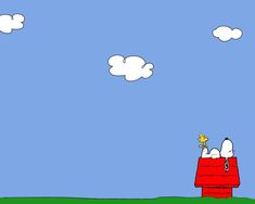 snoopy and his friends are sitting on the roof of their house, looking out at the sky