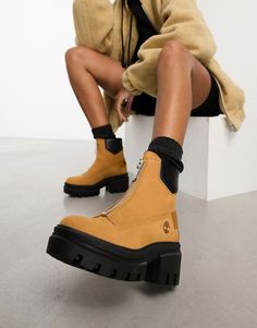 Chunky Boots Outfit, Timberland Boots Outfit, Knee High Boots Flat, Boots Flat, Chunky Boots, Nubuck Leather, Boots Outfit, Timberland Boots, Jeans Shop