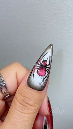 Vettsy on Instagram: "🕷️🕸️ Spooky 3D Spider Cat Eye Nail Set for Halloween 👻 Save for your Halloween Nail Inspo 💅🎃

🛒Products Used:
✨Solid Gel-Nightdream
✨Aurora Cat Eye Gel-CE04/CE08
✨Chrome Painting Gel-Silver
✨Sponge Ombre Pen Pro

👉 Shop the same nail supplies via my bio or visit vettsy.com

Follow @vettsystore & @vettsynails for more nail inspiration 🧚‍♀️

👭Tag friends who would like this👭

#vettsynails #nailsathome #diynail #3dnailart #3dnails #spidernails #halloweennails #spookynails #nailinspo #nailsofinstagram #nailtutorial #cateyenails #spiderwebnails" Scary Nail Art, Spider Cat, 3d Spider, Scary Nails, Cat Eye Nail, Horror Nails, Nail Art Halloween, Quartz Nails, Holloween Nails