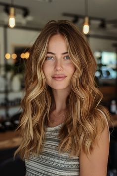 34 Hottest Honey Balayage Hair Color Ideas To Glam Up Your Hairstyle Cooper Blonde Balayage Brunettes, Butterscotch Blonde Hair Balayage, Balayage On Strawberry Blonde Hair, Gigi Hard Hair, Light Brown Hair With Caramel Balayage, Highlights For Ginger Hair, Fall Highlights For Light Brown Hair, Warm Hair Color Ideas Blonde, Brunette Strawberry Blonde Balayage