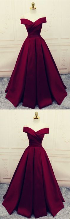 Satin Off Shoulder Burgundy A-line Formal Dress, Elegant Party Dress, Deep Burgundy Formal Dress, डिजाइनर कपड़े, Party Dresses, Dresses Elegant, Prom Dress, Cheap Evening Dresses, Dresses Formal Elegant, Elegant Party Dresses, Burgundy Prom Dress