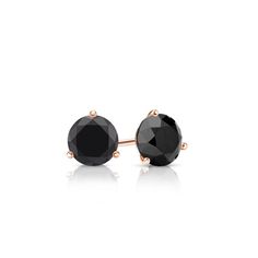 3-Prong Martini-set black round diamond stud earrings make a stylish statement in beauty. These 14k rose gold stud earrings sparkle with a total weight of 0.50 ct. and are available with push back or lever back clasps. Round Diamond Stud Earrings, Black Diamond Pendant, Martini Set, Black Diamond Earrings Studs, Black Diamond Studs, Halo Diamond Earrings, Solitaire Diamond Pendant, Black Diamond Earrings, Diamond Earrings Studs Round